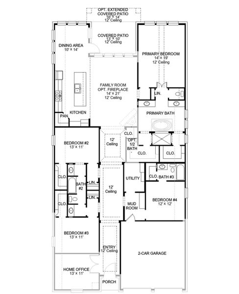 2D floor plan layout of this home in StoneCreek Estates, Richmond, TX (Image 2).