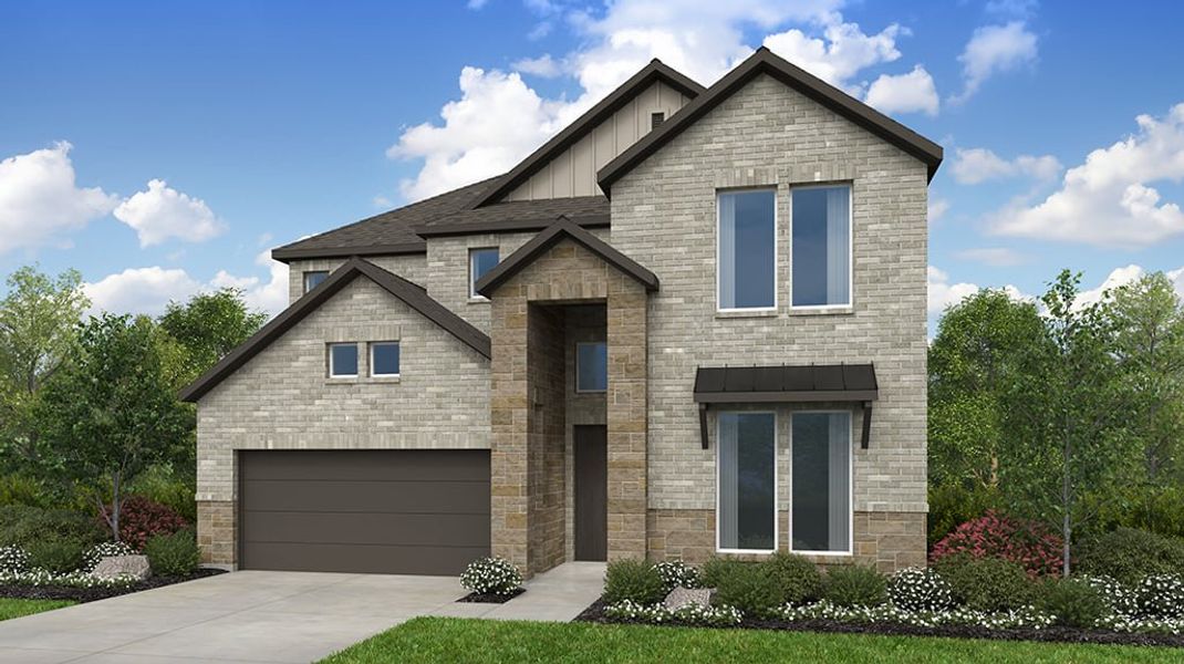 Representative exterior photo of a completed home built from the Balcones by Taylor Morrison in Easton Park, Austin, TX (Image 21).
