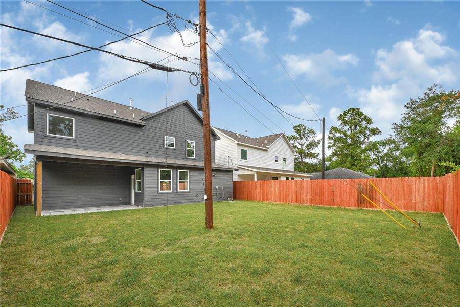 Fully fenced backyard ready for outdoor entertaining. Fully fenced backyard ready for outdoor entertaining.