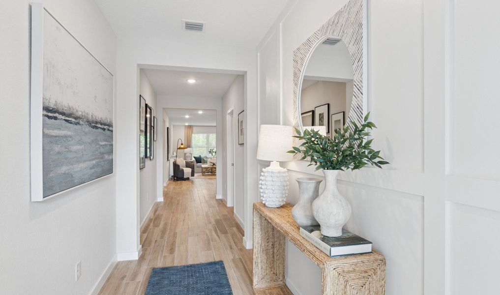 Foyer with decorative feature wall
