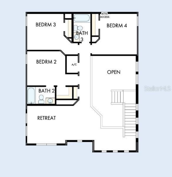 2D floor plan layout of this home in North River Ranch – Garden Series, Parrish, FL (Image 3).