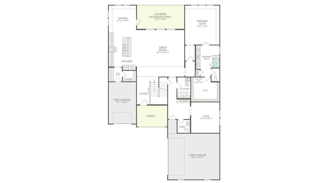 2D floor plan layout for the Owen by Tri Pointe Homes in Inspiration Collection at LaPrelle, Fort Worth, TX (Image 4).