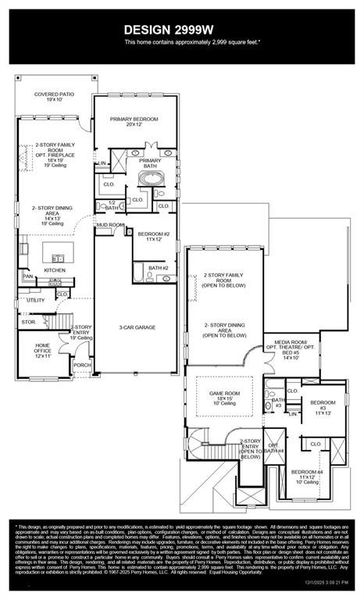 2D floor plan layout of this home in The Heights at Uptown Celina, Celina, TX (Image 2).