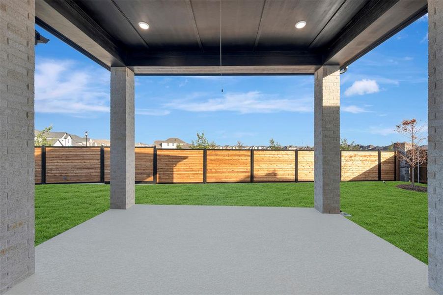 Exterior details and patio area of a home in The Ridge at Northlake, Northlake (Image 24).