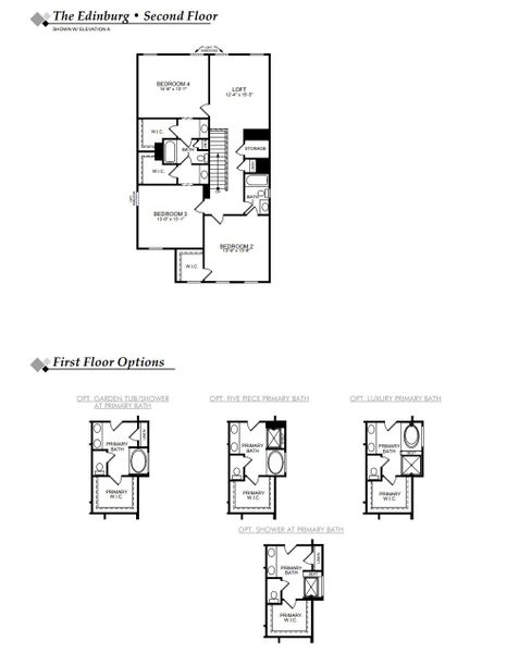 2D floor plan layout for the Edinburg by Eastwood Homes in Caldwell Forest, Charlotte, NC (Image 4).