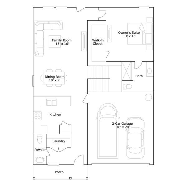 2D floor plan layout of this home in Grand Magnolia, Magnolia, TX (Image 2).
