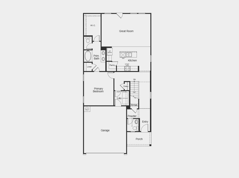 2D floor plan layout for the 2519 by KB Home in Sunset Oaks, Maxwell, TX (Image 3).