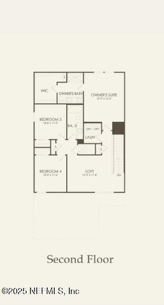 2D floor plan layout of this home in Wells Landing, Jacksonville, FL (Image 3).