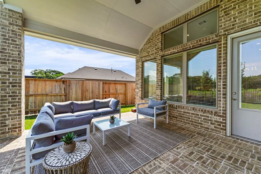 Representative exterior details of a home built from the Oakley by Chesmar Homes in The Trails, New Caney (Image 3).