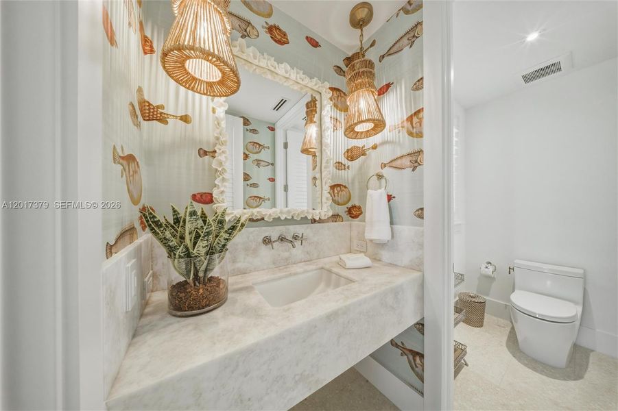 Furnished interior view inside a new home in , Islamorada, Village of Islands (Image 60).