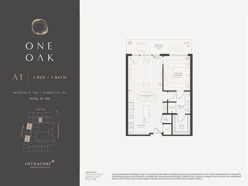 2D floor plan layout of this home in One Oak, Austin, TX (Image 5).