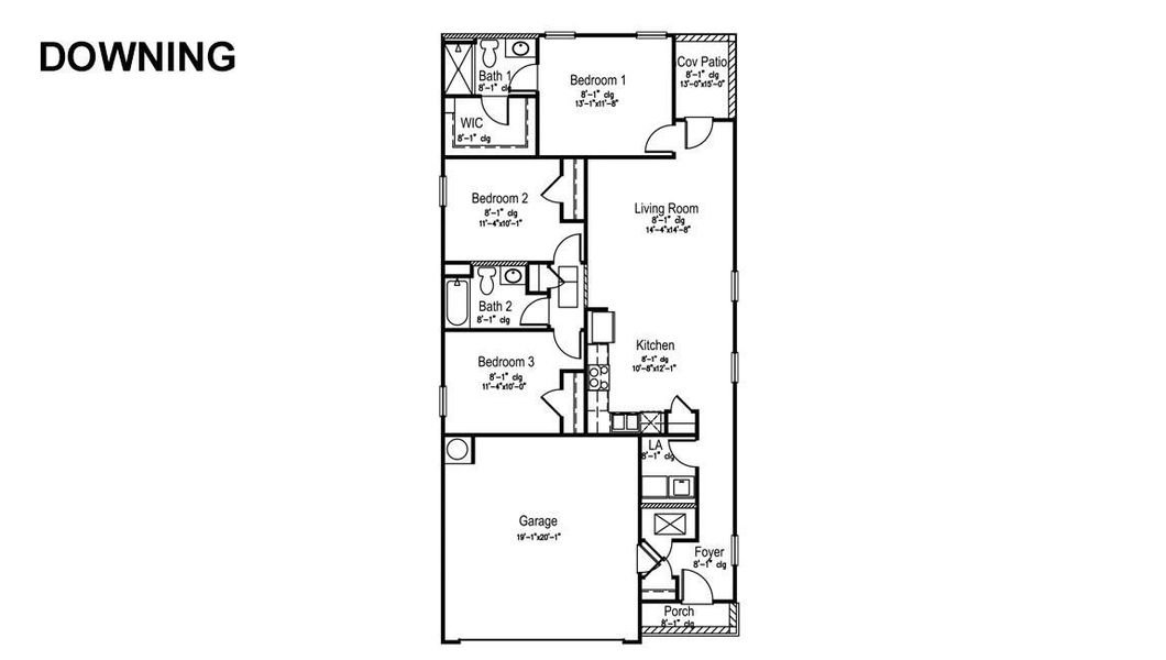 2D floor plan layout of this home in Carolina Groves, Moncks Corner, SC (Image 3).
