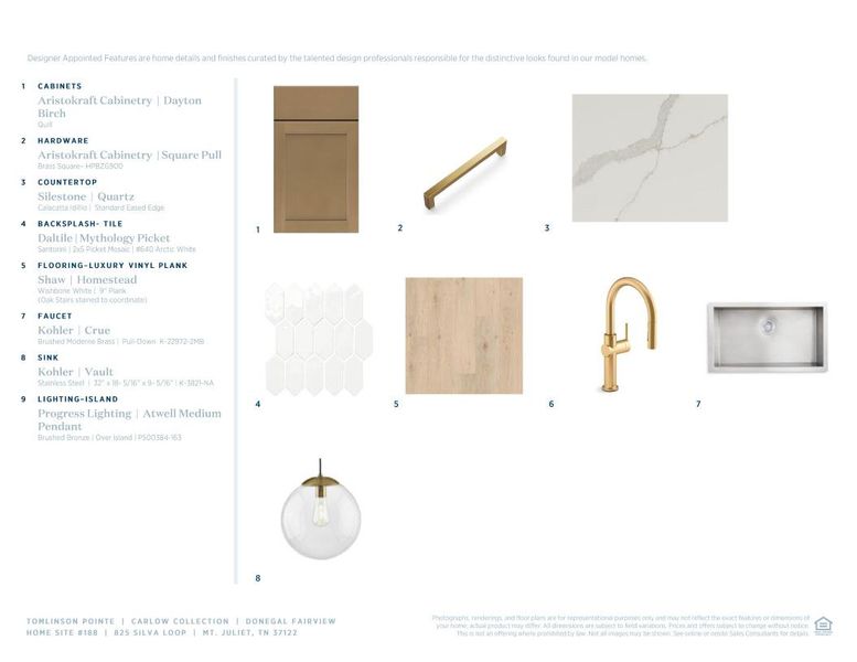 Sample of building materials used in homes in Tomlinson Pointe, Mount Juliet (Image 7).