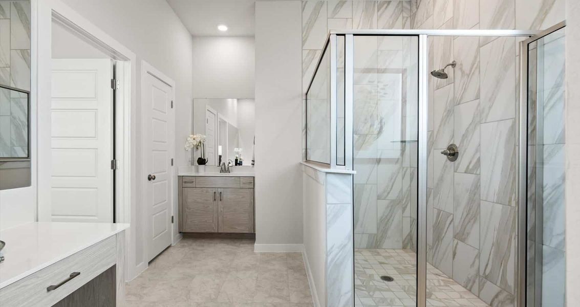 Furnished interior view inside a new home in Trace, San Marcos (Image 11).