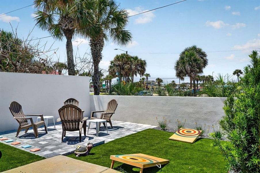 Exterior details and patio area of a home in , New Smyrna Beach (Image 41).