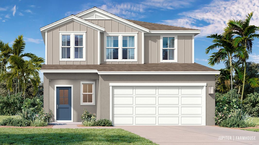 Representative exterior photo of a completed home built from the Jupiter by DRB Homes in Hamilton Bluff, Haines City, FL (Image 21).