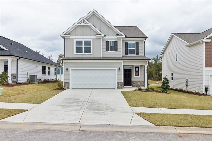 Front exterior of a new home in Tillery Park, Grovetown, GA, highlighting curb appeal (Image 2).