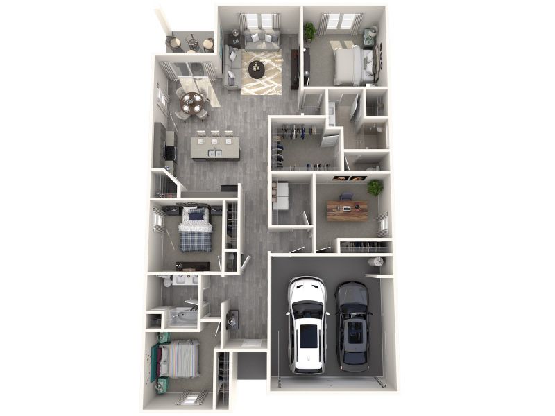 2D floor plan layout for the Dove by Meritage Homes in Crescent Lakes - Reserve Series, Punta Gorda, FL (Image 4).