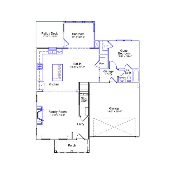 2D floor plan layout of this home in Grand Park, Leland, NC (Image 4).