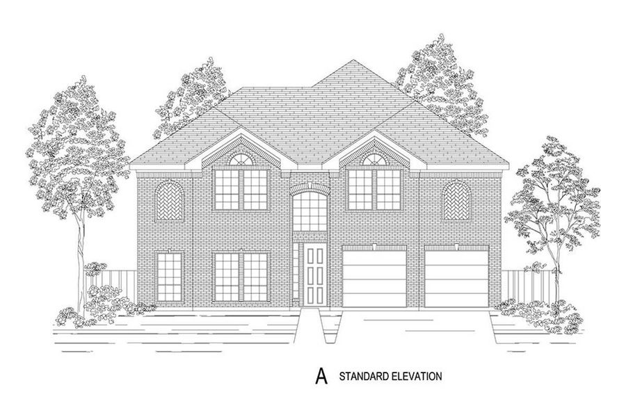 Representative rendering of the exterior for the Brentwood 45 3F (w/Media) by First Texas Homes (Image 2). Representative rendering of the exterior for the Brentwood 45 3F (w/Media) by First Texas Homes (Image 2).
