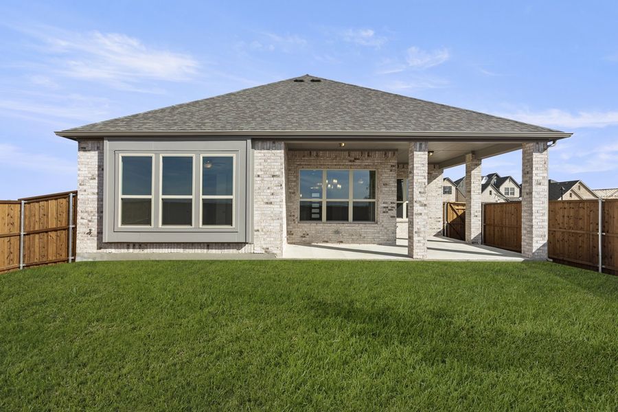 Exterior details and patio area of a home in Brookshire at Legacy Hills, Celina (Image 4). Exterior details and patio area of a home in Brookshire at Legacy Hills, Celina (Image 4).