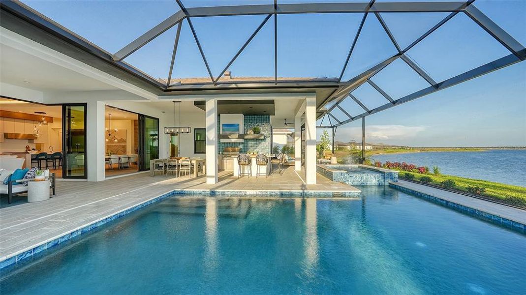 Exterior details and patio area of a home in Wild Blue at Waterside, Sarasota (Image 42).