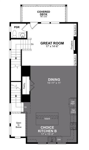 2D floor plan layout of this home in The Groves at Myrtle, Roswell, GA (Image 3).