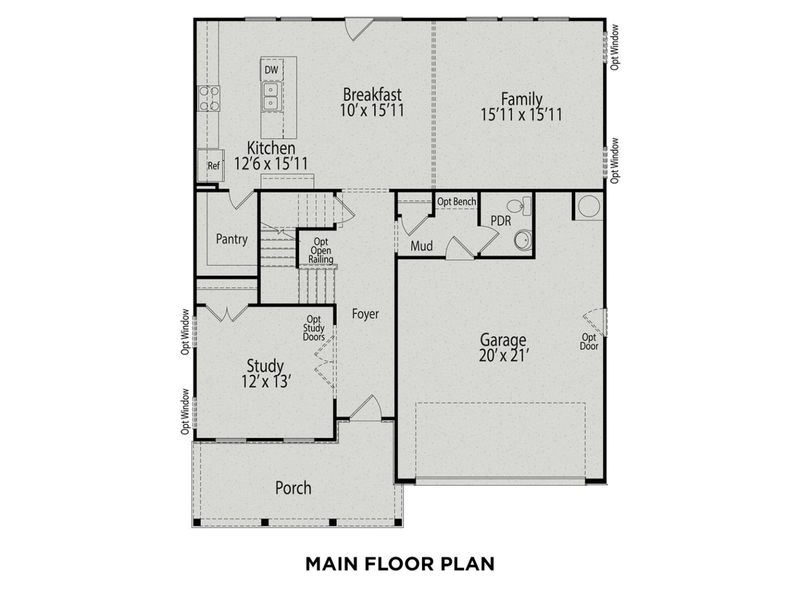 2D floor plan layout for the The Hemlock A by Davidson Homes LLC in Enclave at Belmont, Belmont, NC (Image 3). 2D floor plan layout for the The Hemlock A by Davidson Homes LLC in Enclave at Belmont, Belmont, NC (Image 3).