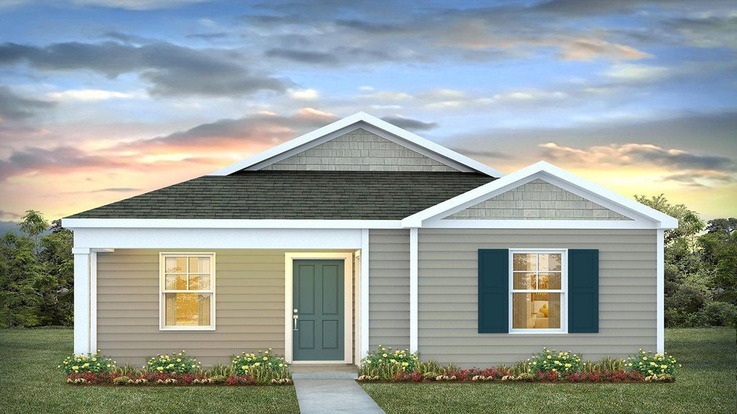 Representative exterior photo of a completed home built from the Perry by D.R. Horton in Sandpiper Place, Myrtle Beach, SC (Image 14).