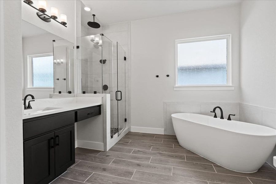 Furnished interior view inside a new home in Village at Three Oaks, Seguin (Image 14).