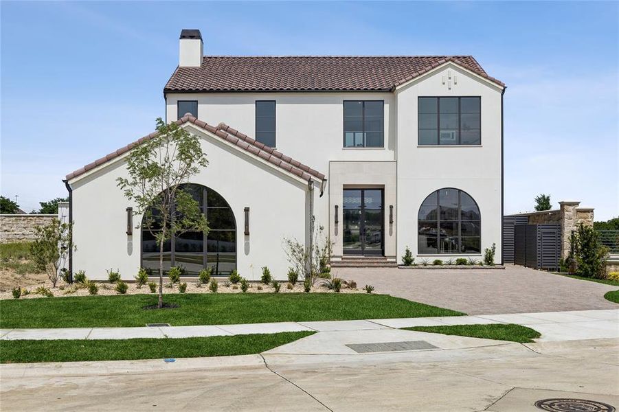Front exterior of a new home in Avadene at Las Colinas, Irving, TX, highlighting curb appeal (Image 24).
