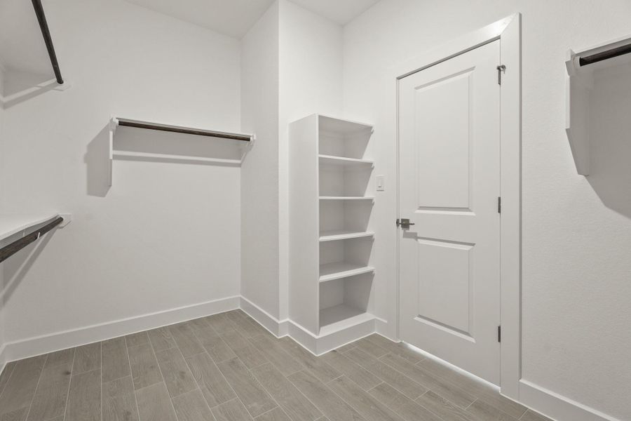 Walk-in closet in the primary suite