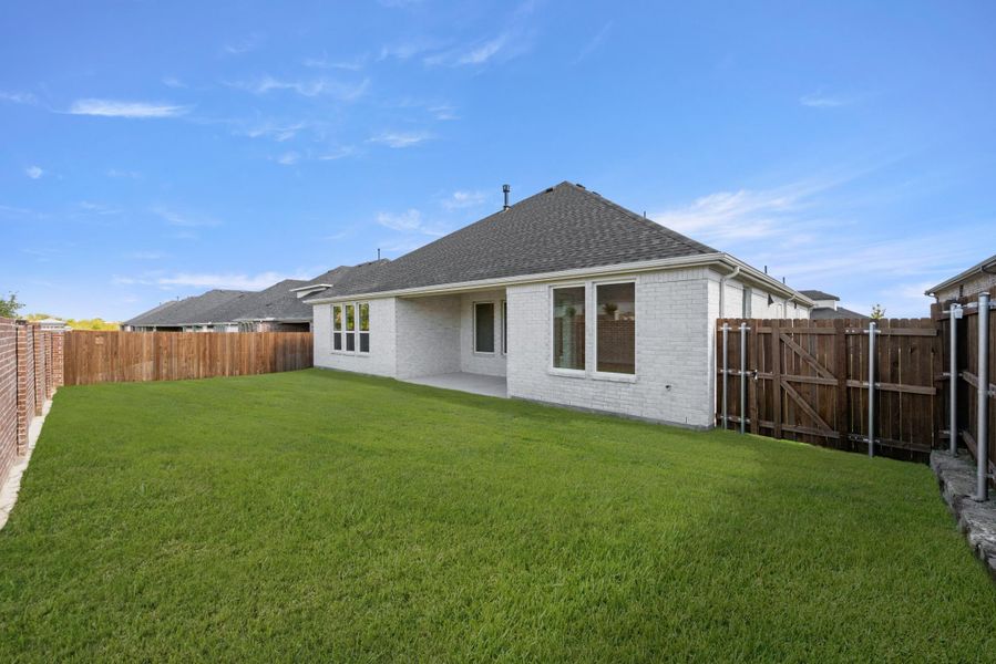 Exterior details and patio area of a home in Inspiration Collection at View at the Reserve, Mansfield (Image 17). Exterior details and patio area of a home in Inspiration Collection at View at the Reserve, Mansfield (Image 17).