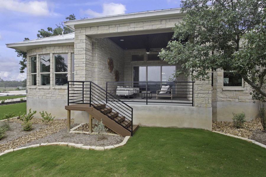 Backyard in Ashlyn home at Belle Oaks, Bulverde TX