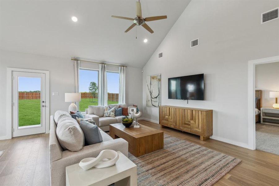 Living Room in the Winters home plan by Trophy Signature Homes  REPRESENTATIVE PHOTO