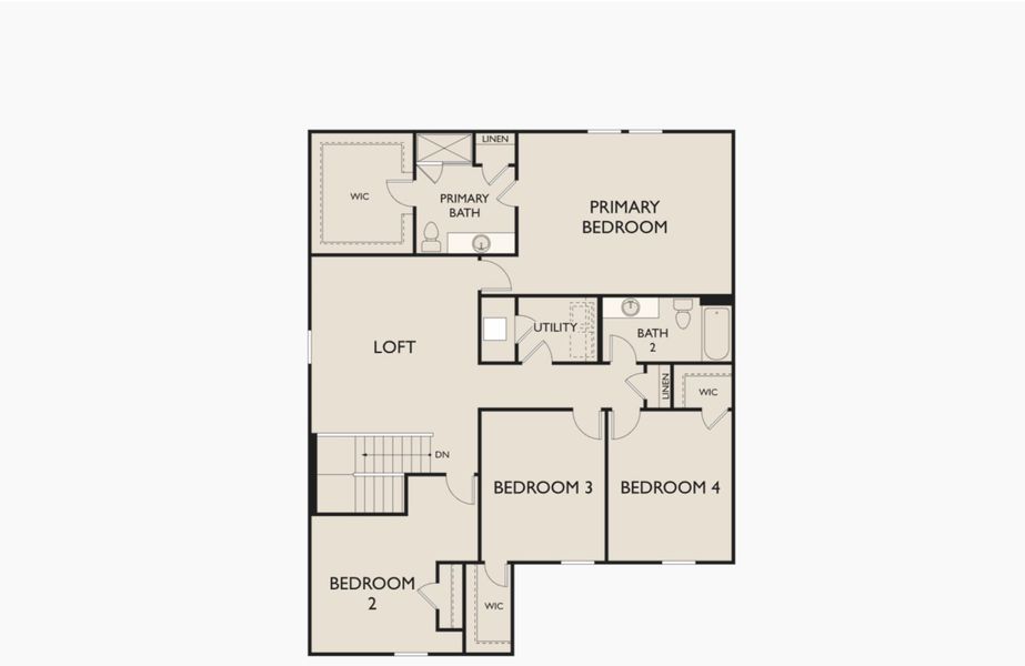 2D floor plan layout of this home in Cattleman's Crossing, Fort Worth, TX (Image 3).