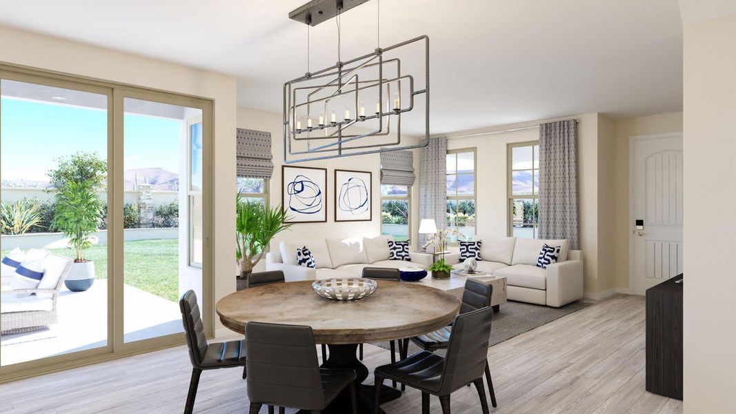 Dining Room to Great Room - Marquee - Solvida at Estrella in Goodyear, Arizona by Landsea Homes