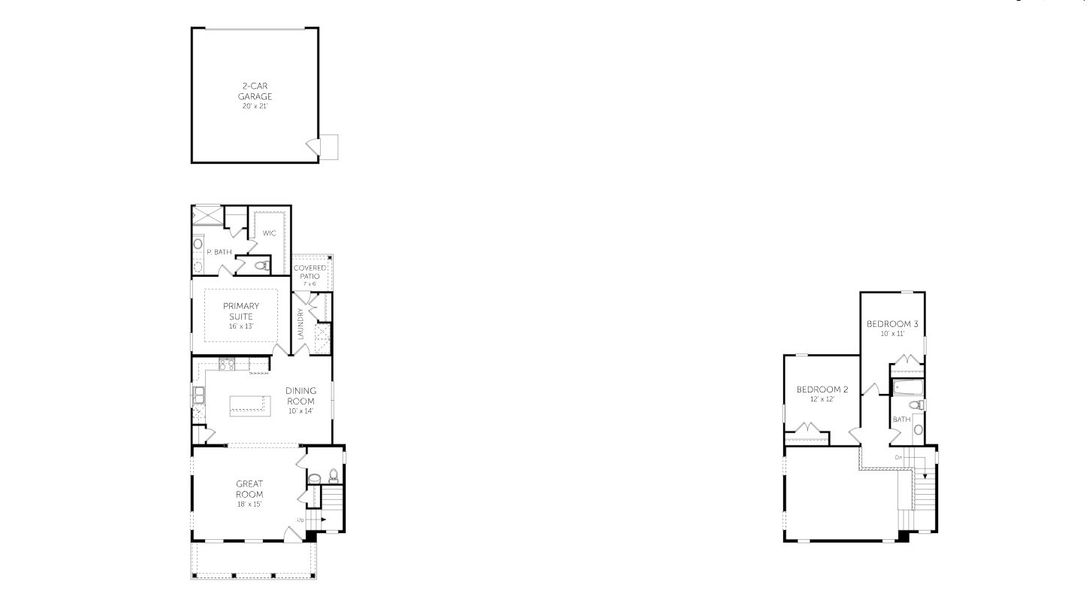 2D floor plan layout for the Ashwood - Single Family Homes by Dream Finders Homes in River Oaks, Okatie, SC (Image 3). 2D floor plan layout for the Ashwood - Single Family Homes by Dream Finders Homes in River Oaks, Okatie, SC (Image 3).