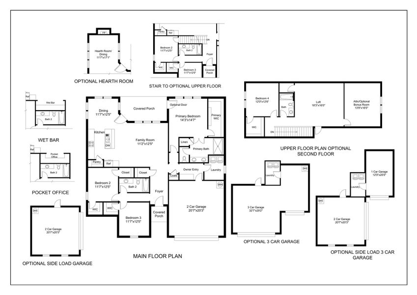 2D floor plan layout for the Madison by Acrew Homes in Country Club Creek, Ayden, NC (Image 3).