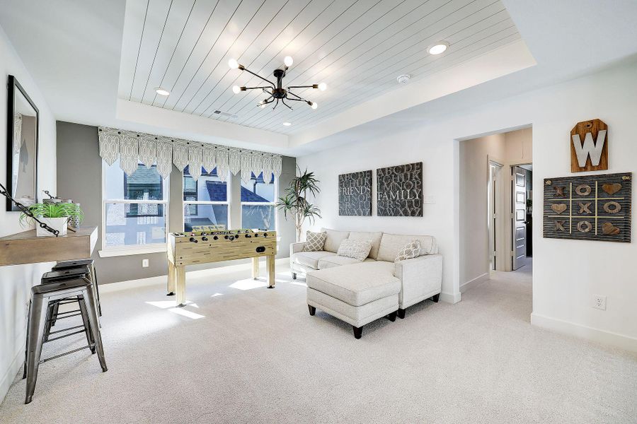 Furnished interior view inside a new home in Parmer Ranch, Georgetown (Image 13). Furnished interior view inside a new home in Parmer Ranch, Georgetown (Image 13).