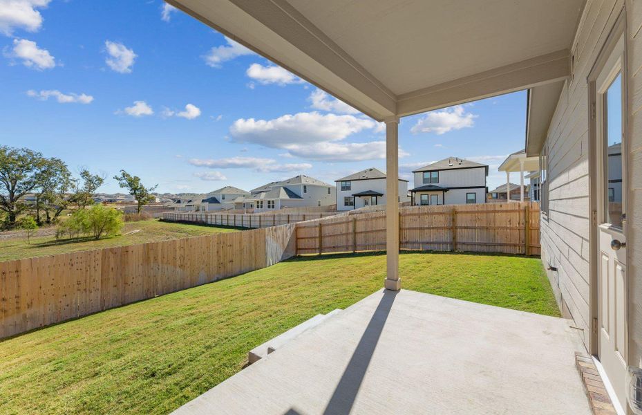 Exterior details and patio area of a home in Sonterra, Jarrell (Image 3). Exterior details and patio area of a home in Sonterra, Jarrell (Image 3).