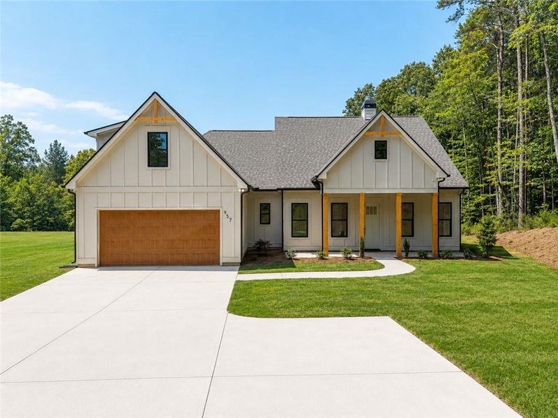 Front exterior of a new home in , Ellijay, GA, highlighting curb appeal (Image 24). Front exterior of a new home in , Ellijay, GA, highlighting curb appeal (Image 24).