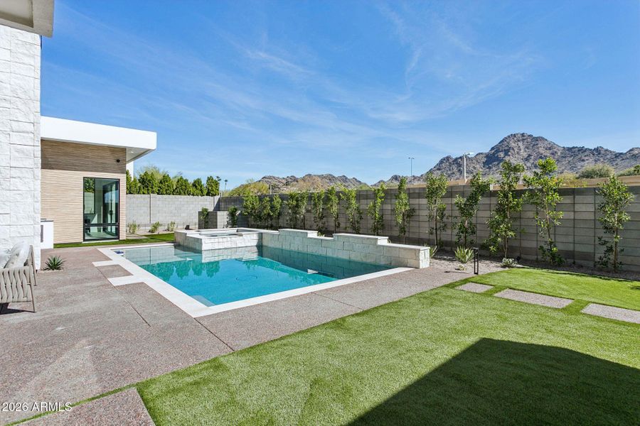 Pool with mountain views