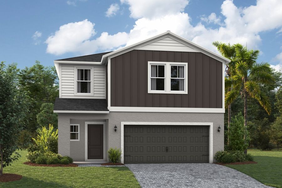 Representative exterior photo of a completed home built from the Turquesa by Casa Fresca Homes in Pasadena Woods, Dade City, FL (Image 1). Representative exterior photo of a completed home built from the Turquesa by Casa Fresca Homes in Pasadena Woods, Dade City, FL (Image 1).