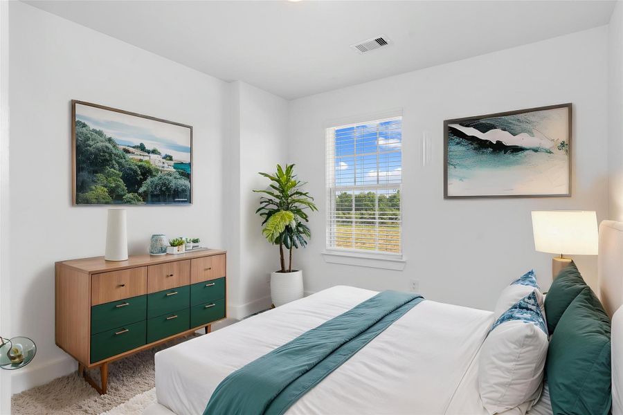 Virtually staged to show its potential, this upstairs guest bedroom is privately tucked away, offering separation from the other two guest rooms—ideal for added comfort and privacy for overnight guests or family members. Virtually staged to show its potential, this upstairs guest bedroom is privately tucked away, offering separation from the other two guest rooms—ideal for added comfort and privacy for overnight guests or family members.