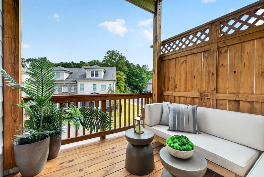 Representative exterior details of a home built from the The Benton IV by The Providence Group in Ward's Crossing Townhomes, Johns Creek (Image 3).