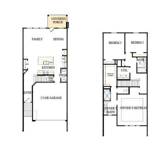 2D floor plan layout of this home in Westview Towns, Waxhaw, NC (Image 2). 2D floor plan layout of this home in Westview Towns, Waxhaw, NC (Image 2).