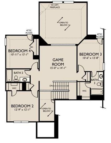 2D floor plan layout of this home in Ashland, Angleton, TX (Image 3).