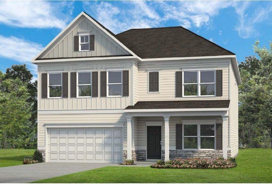Front exterior of a new home in Oakmont, Dallas, GA, highlighting curb appeal (Image 1). Front exterior of a new home in Oakmont, Dallas, GA, highlighting curb appeal (Image 1).