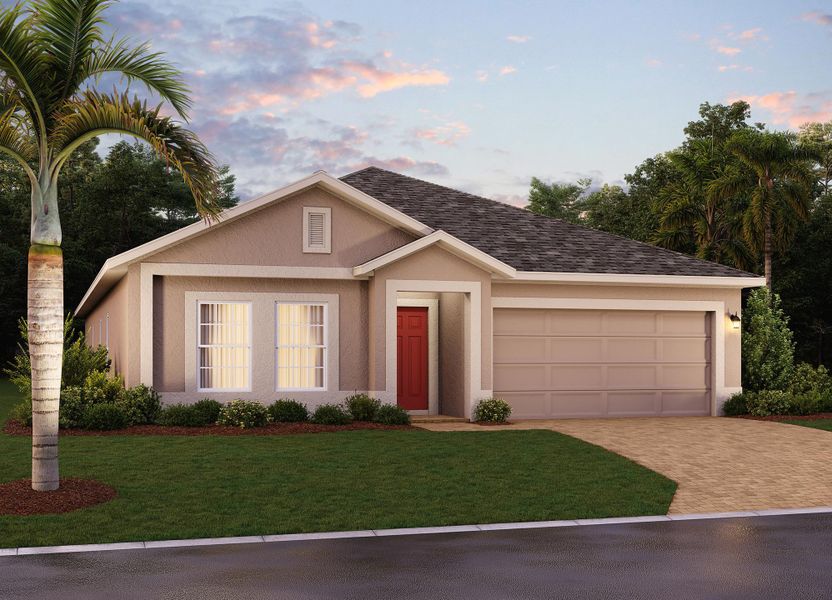 Representative exterior photo of a completed home built from the Kensington Flex by Risewell Homes in Park View at the Hills, Minneola, FL (Image 24).